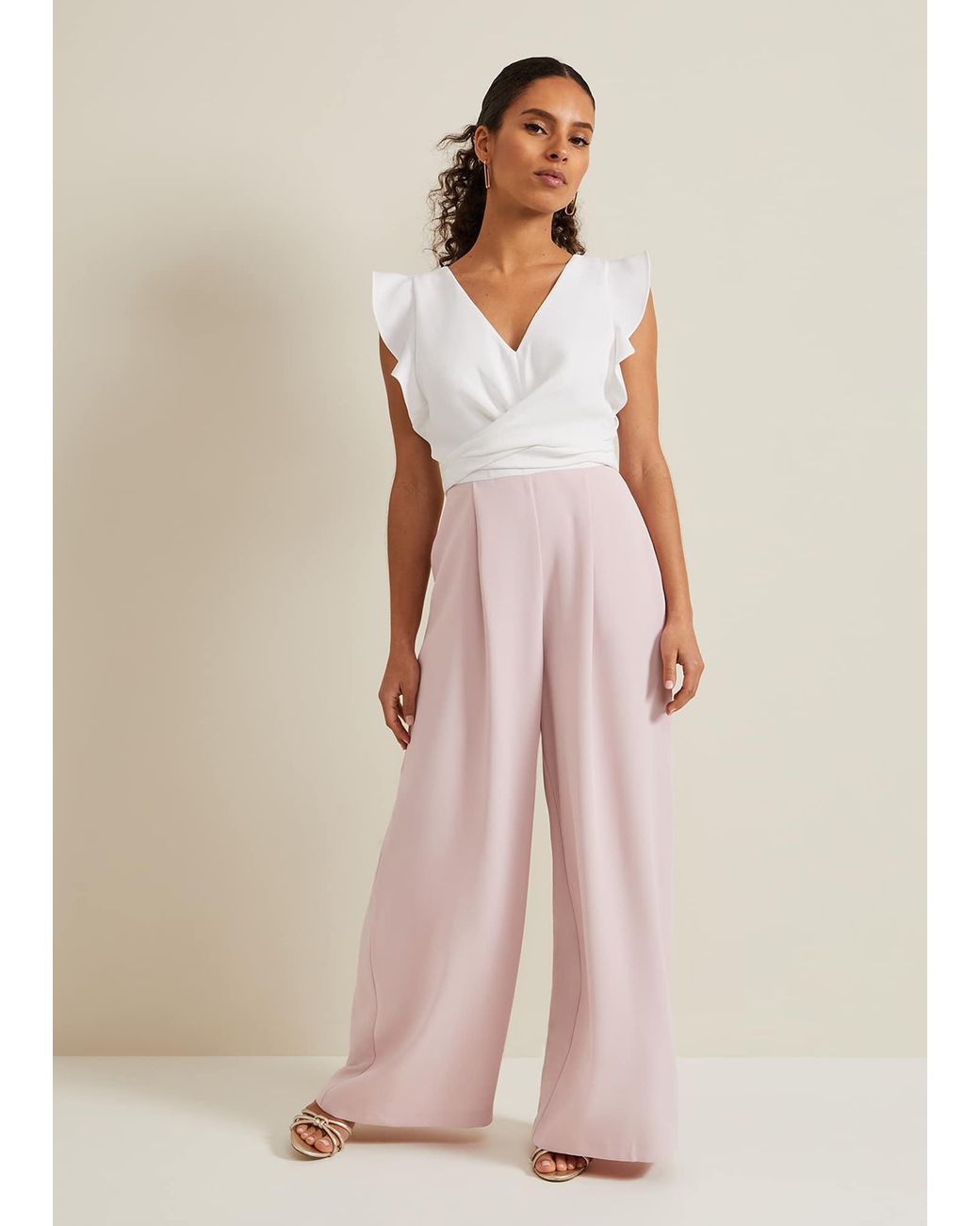 Phase Eight Pink Petite Ayla Ruffle Jumpsuit
