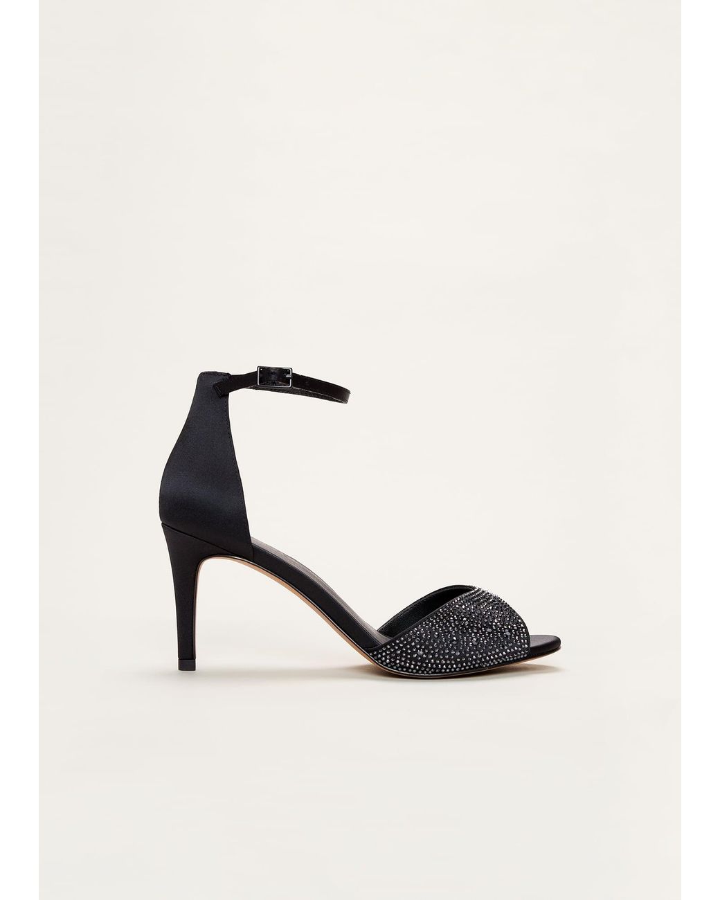 Phase Eight Black Diamanté Embellished High Heel
