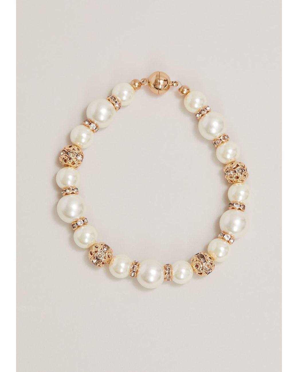 Phase Eight Natural Bead And Pearl Bracelet