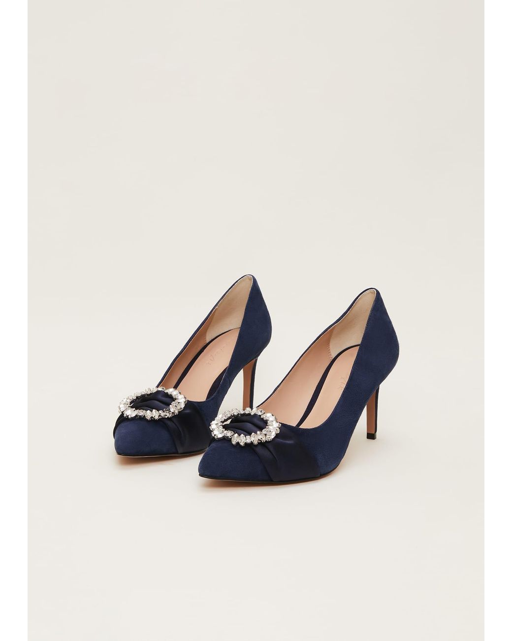 Phase Eight Blue Embellished Court Shoe
