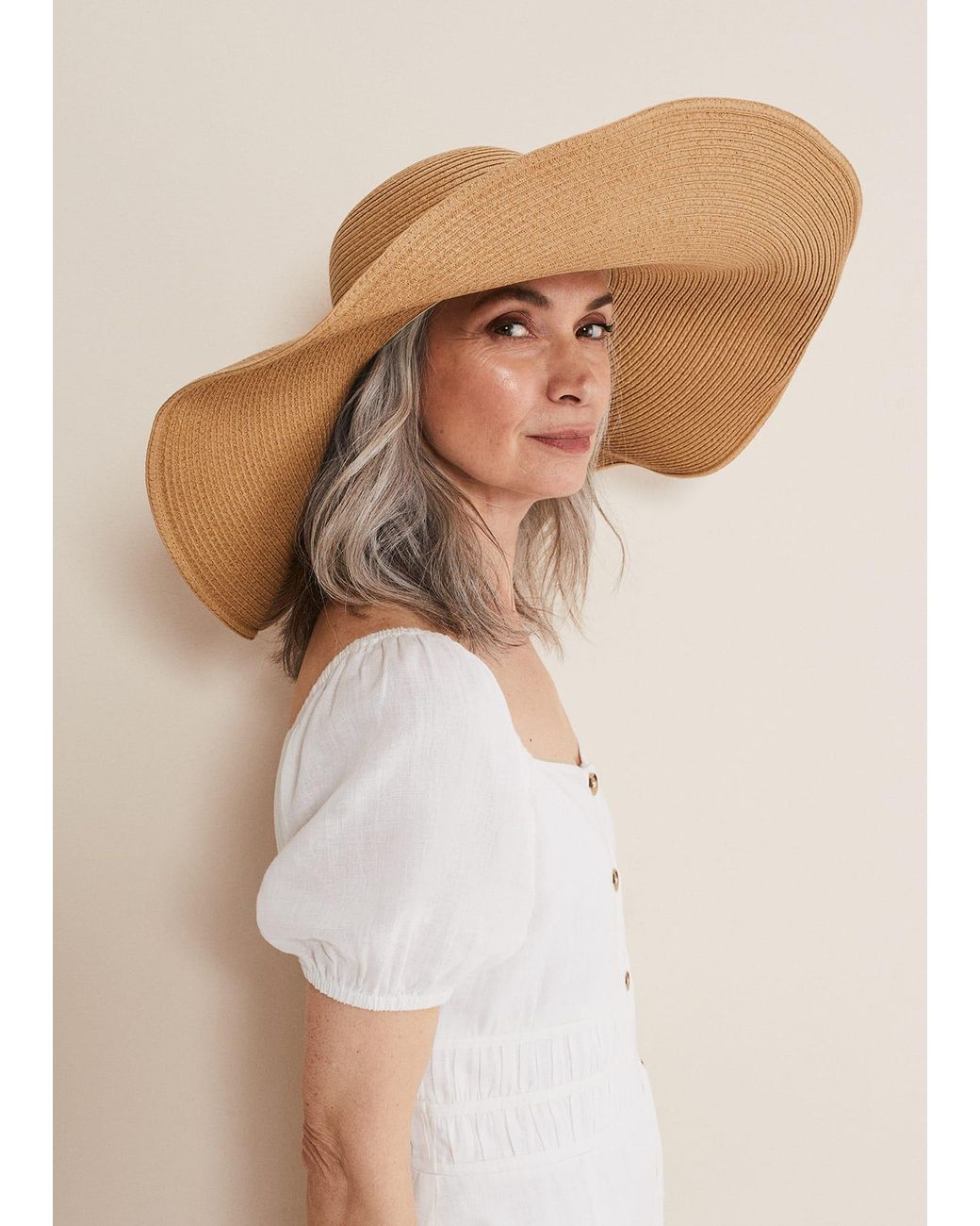 Phase Eight Natural Oversized Straw Hat