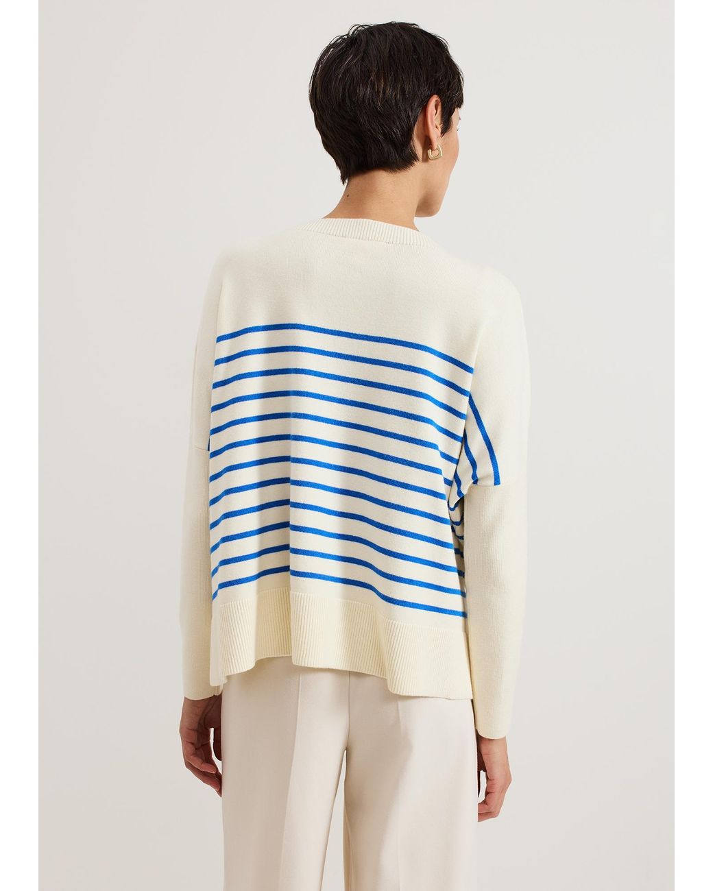 Phase Eight Blue Sadie Stripe Boxy Jumper