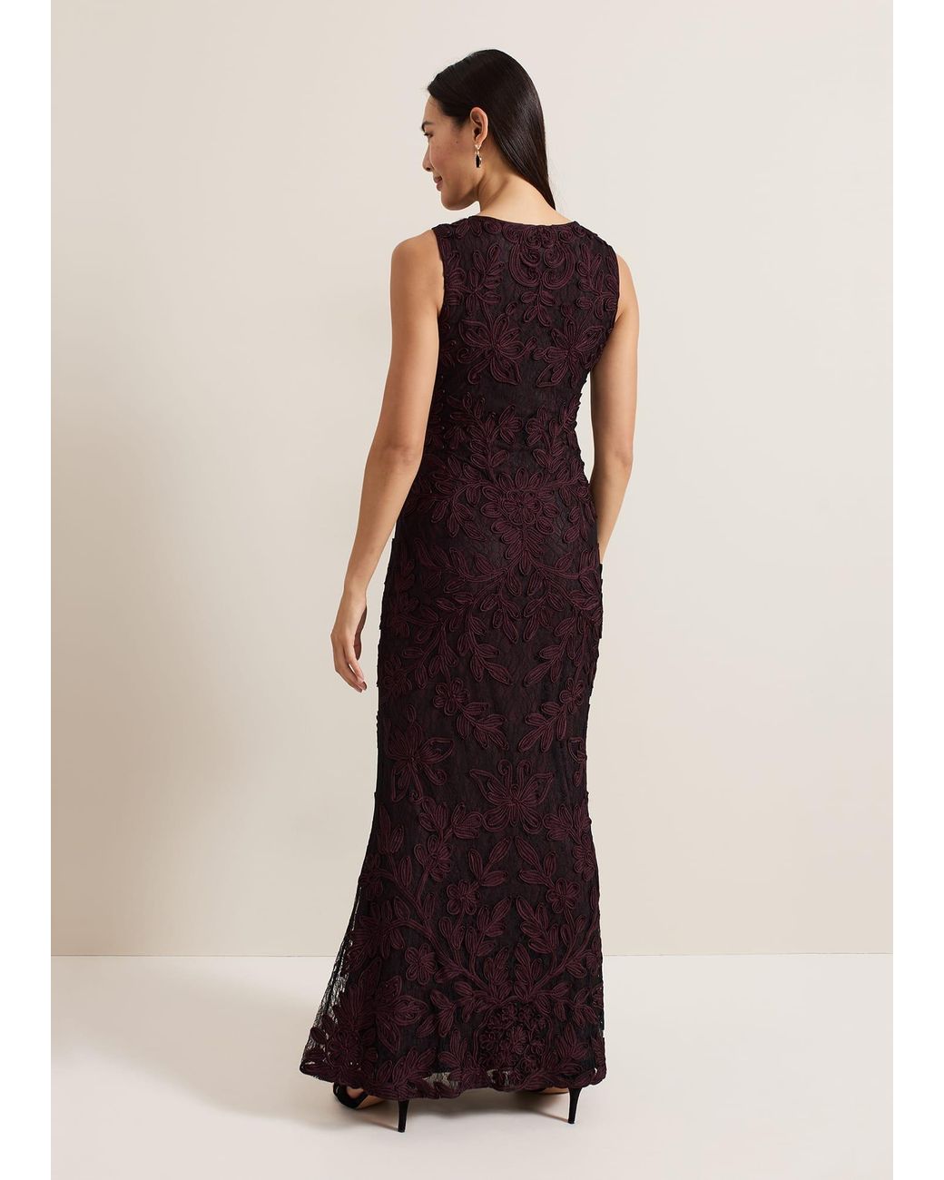 Phase Eight Red Montee Tapework Maxi Dress
