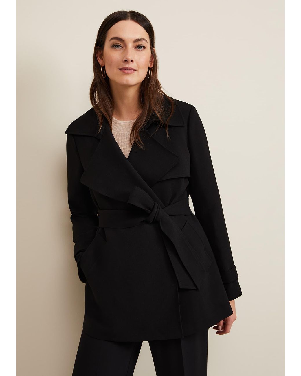 Phase Eight Black Demi Belted Jacket