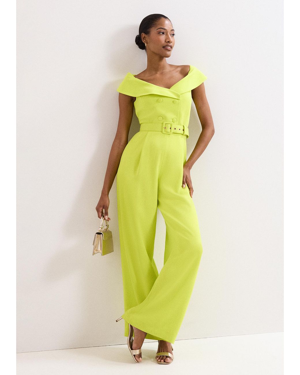 Phase Eight Yellow Liberty Tux Bardot Jumpsuit