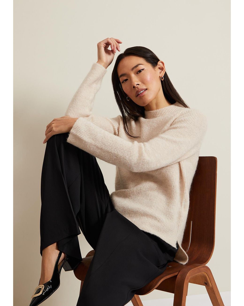 Phase Eight Black Connie Mohair Blend Jumper