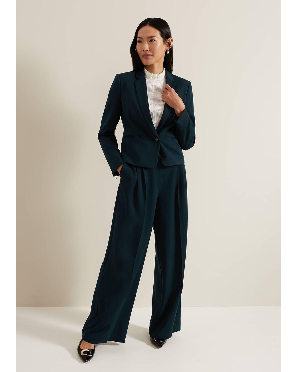 Phase Eight Blue Arabella Crop Blazer