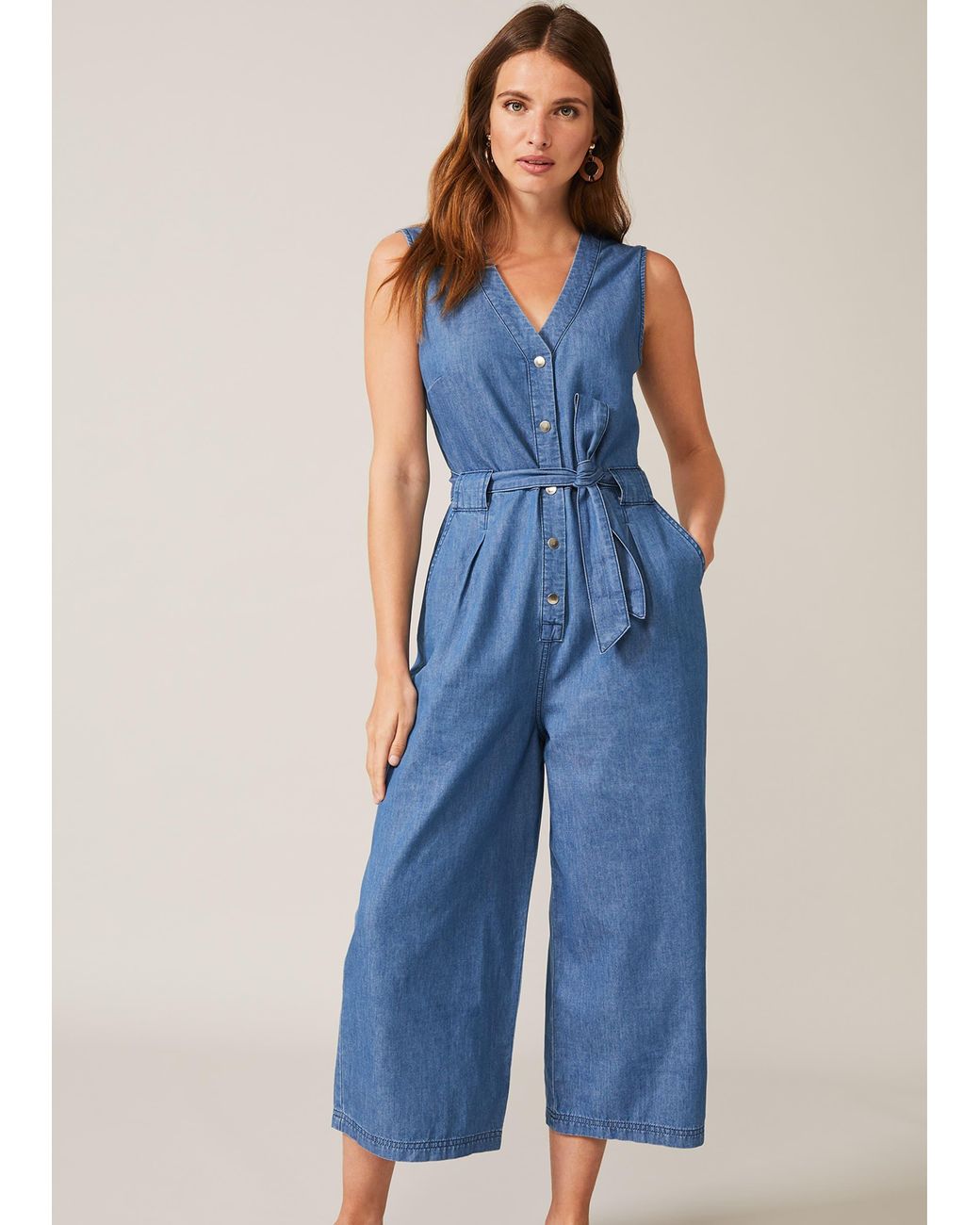 Phase Eight Blue Everly Cropped Jumpsuit