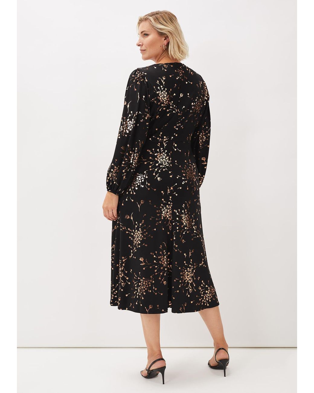 Phase Eight Black Jacinta Floral Foil Dress