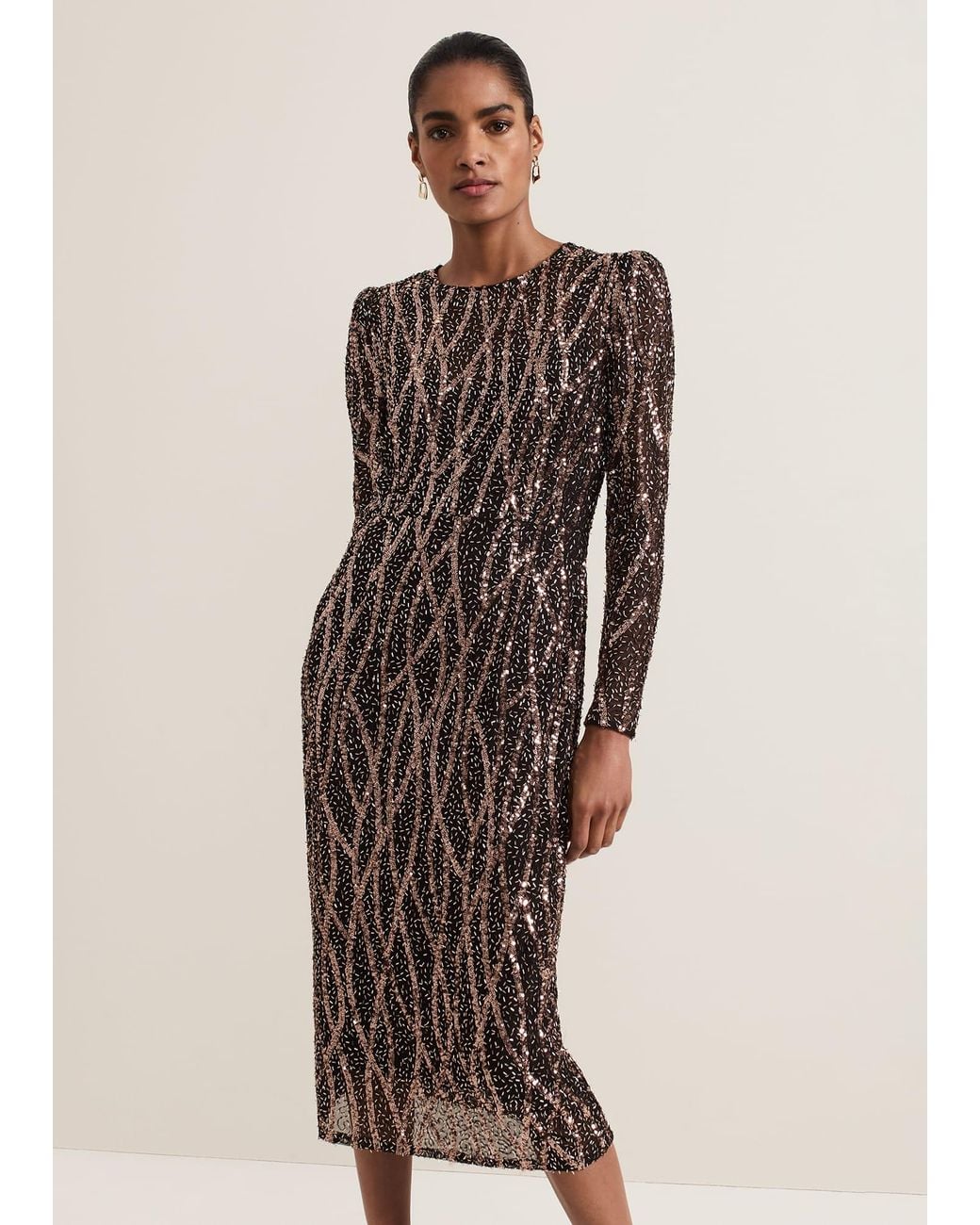 Phase Eight Multicolor Kaleigh Sequin Midi Dress