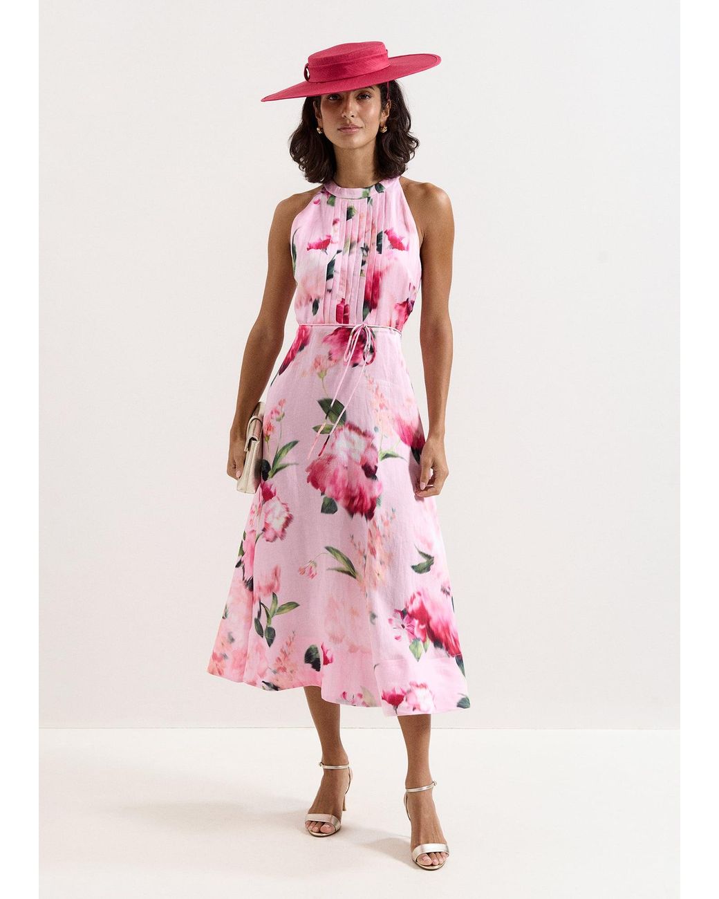 Phase Eight Pink Petite Bethany Floral Midi Dress