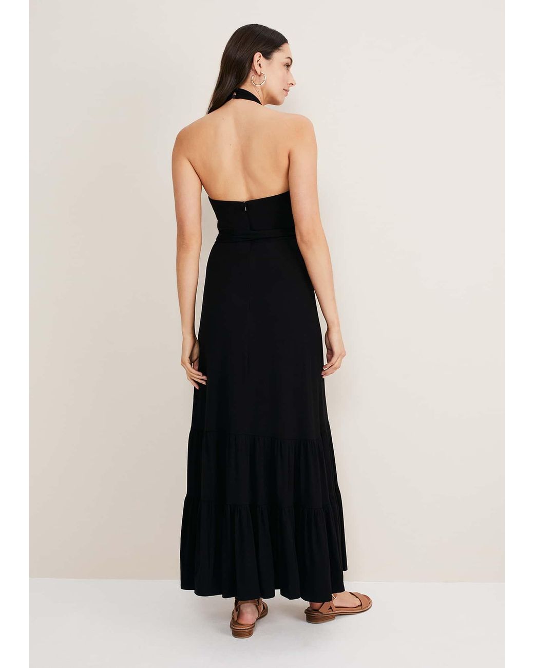 Phase Eight Black Valeria Jersey Halter Neck Dress