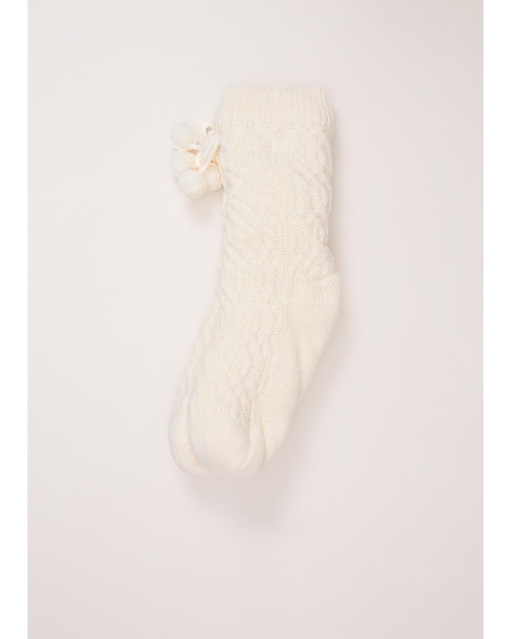Phase Eight Natural Cable Knit Slipper Socks