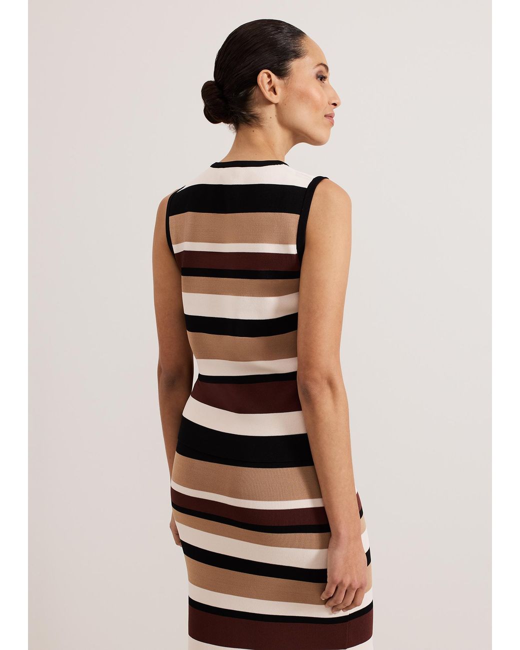 Phase Eight White Louisa Stripe Shell Knit Top