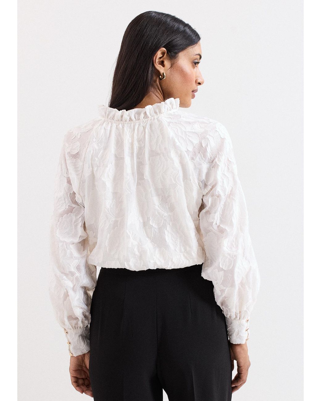 Phase Eight White Amal Textured Blouse