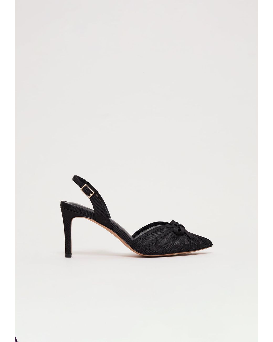 Phase Eight White Grosgrain Slingback Heeled Shoe