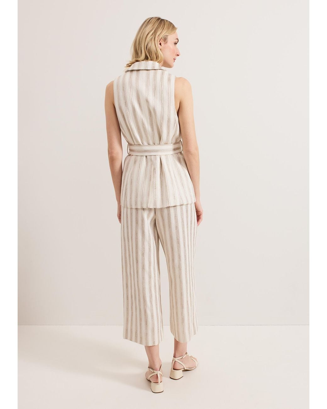 Phase Eight Natural Tabitha Sparkle Stripe Suit Trouser