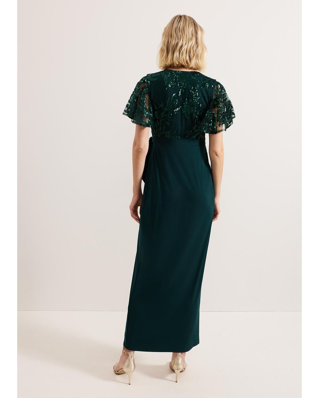 Phase Eight Blue Minty Wrap Maxi Dress