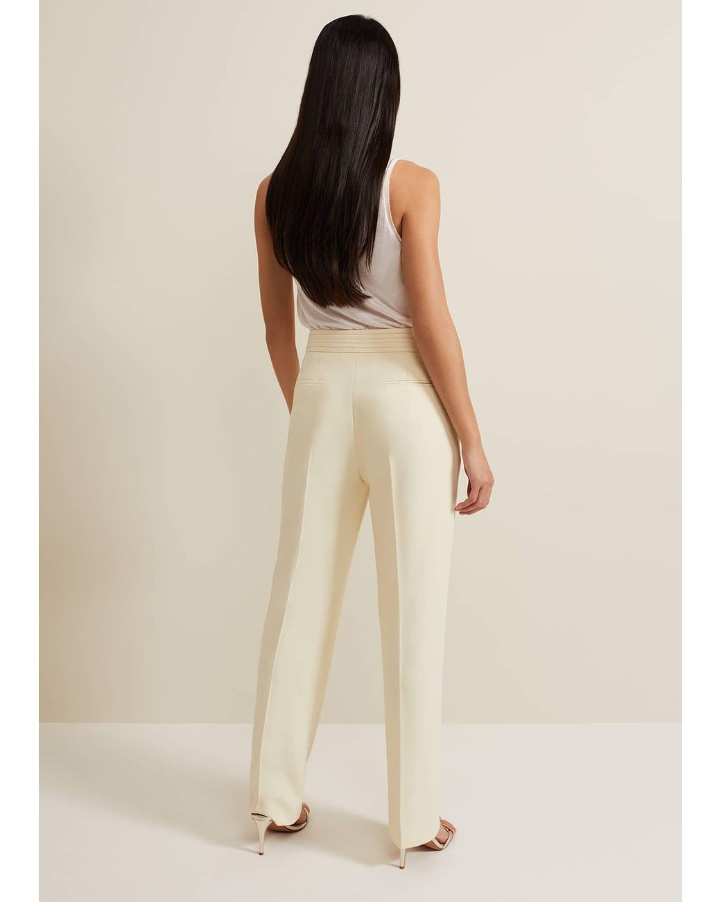Phase Eight Natural Alexis Pleat Waistband Suit Trouser