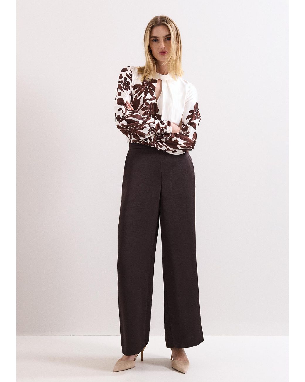 Phase Eight White Beccy Satin Event Trousers