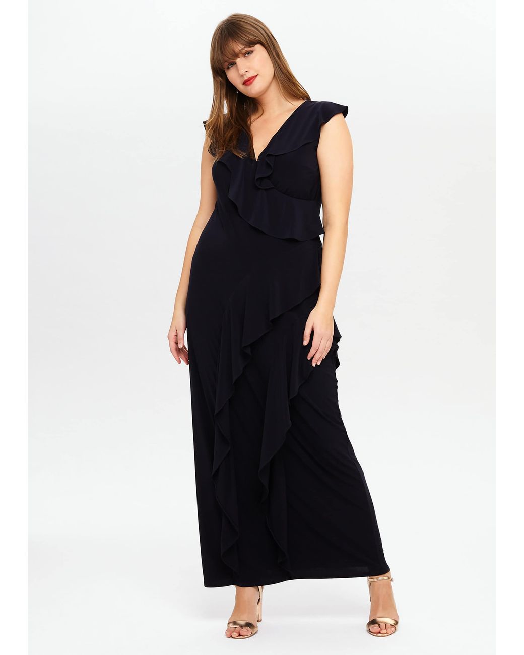 Phase Eight Blue Lida Ruffle Maxi Dress