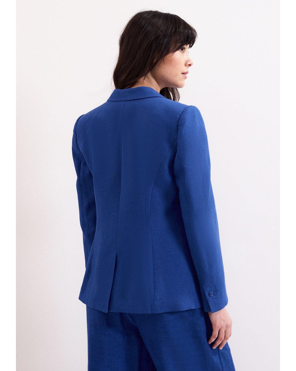 Phase Eight Blue Floette Linen Blend Blazer
