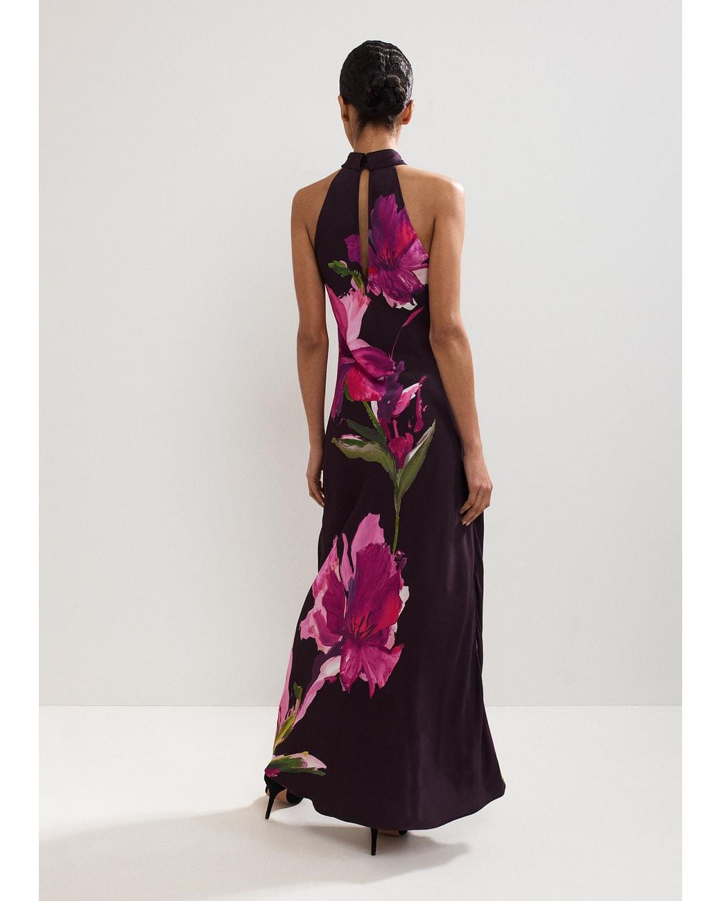 Phase Eight Red Petite Marcella Satin Printed Maxi Dress