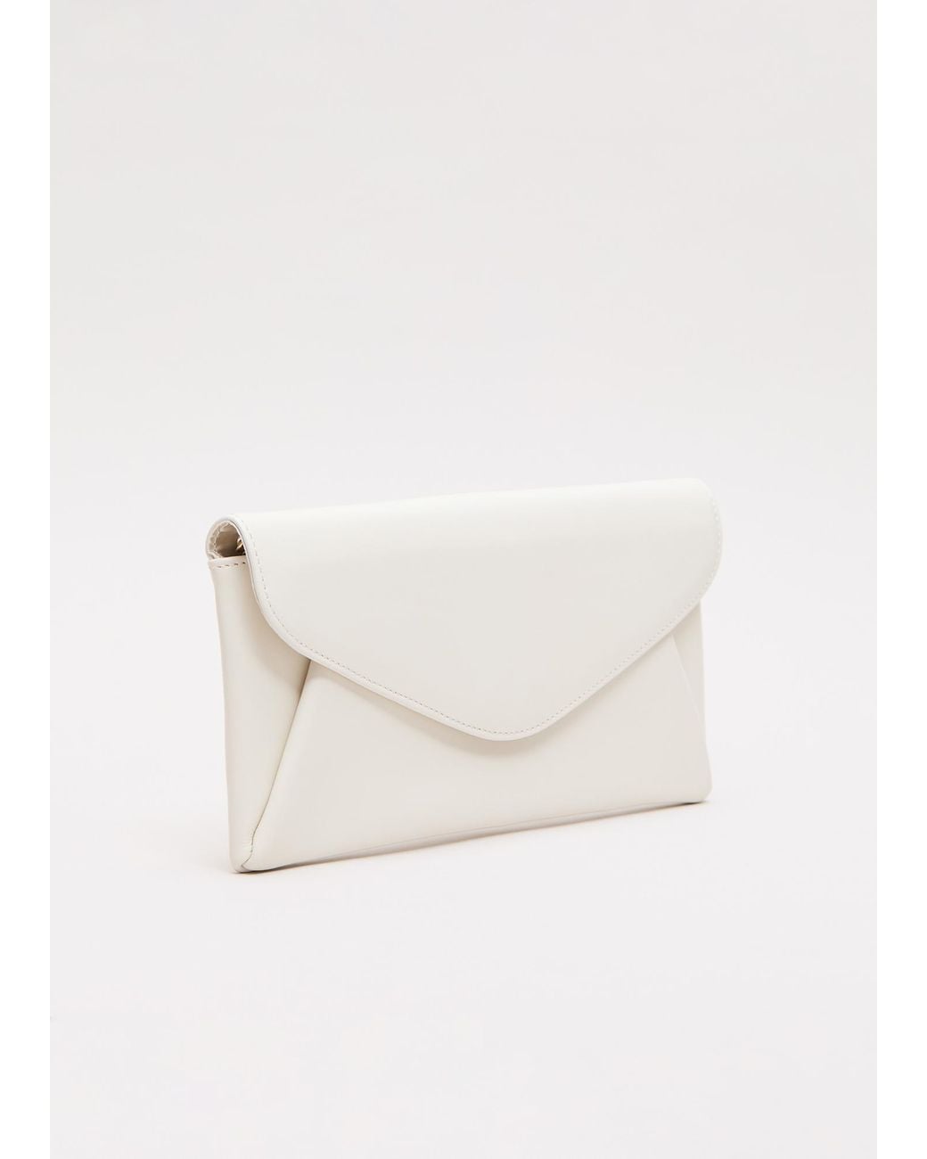 Phase Eight White Leather Clutch Bag