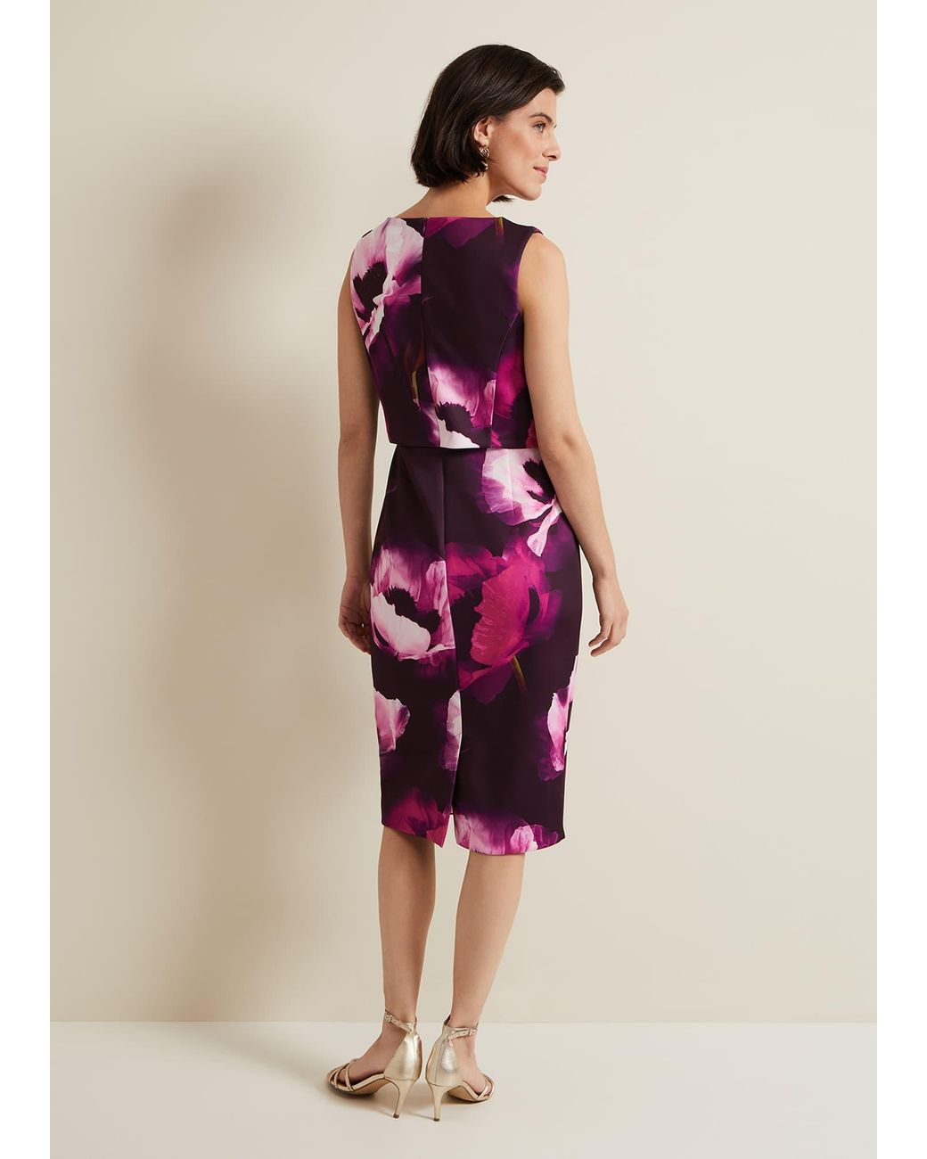 Phase Eight Pink Christie Printed Scuba Midi Dress