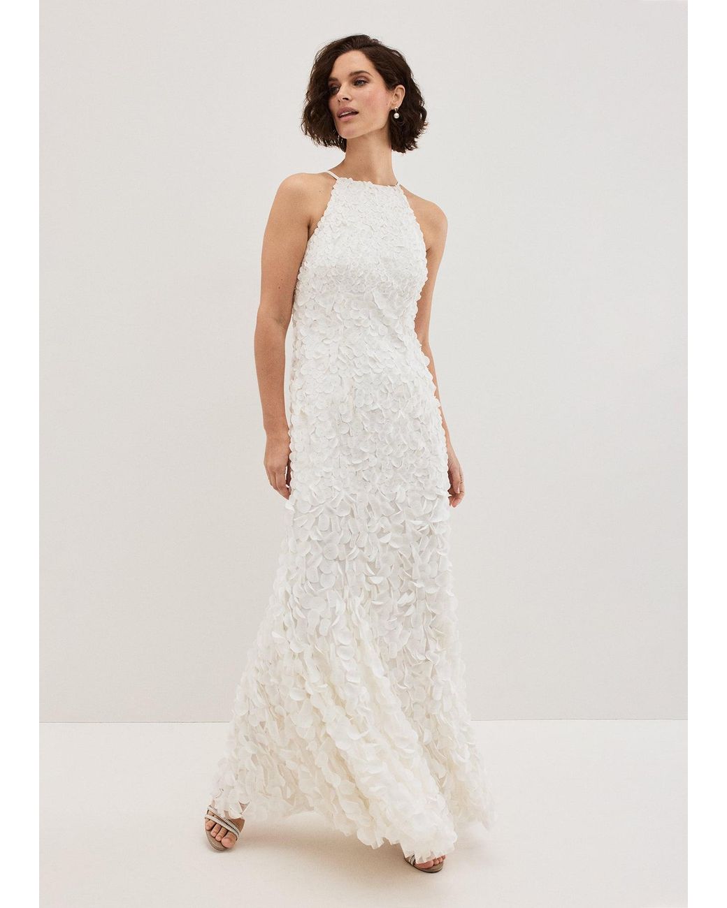 Phase Eight White Charlene Ruffle Maxi Dress