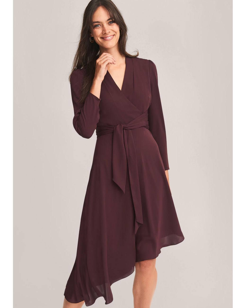 Phase Eight Purple Bordeaux Justine Wrap Dress