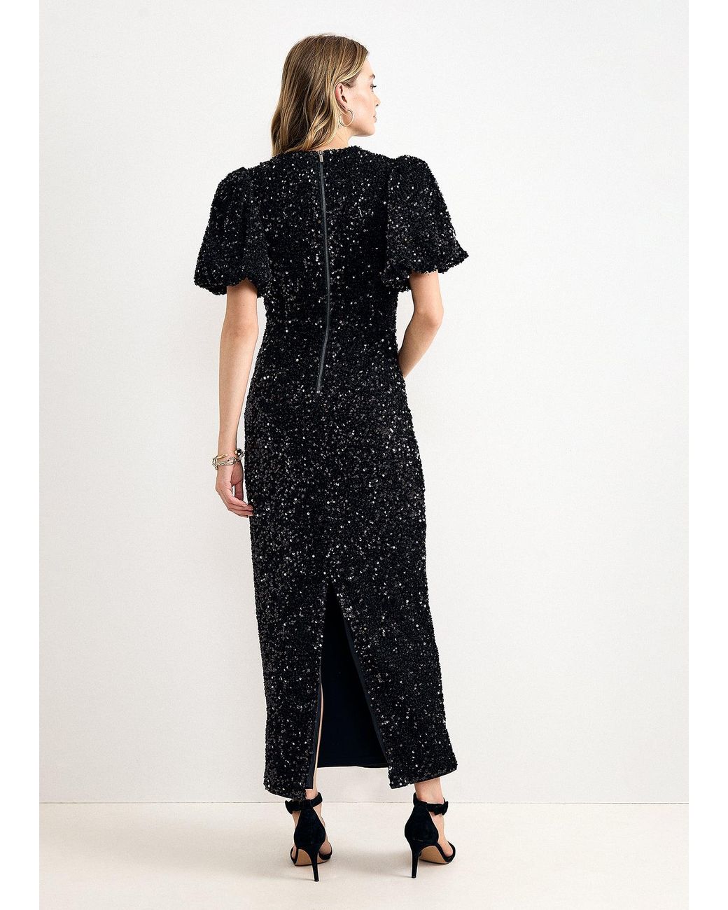 Phase Eight Black Elaina Sequin Embellished Maxi Dress