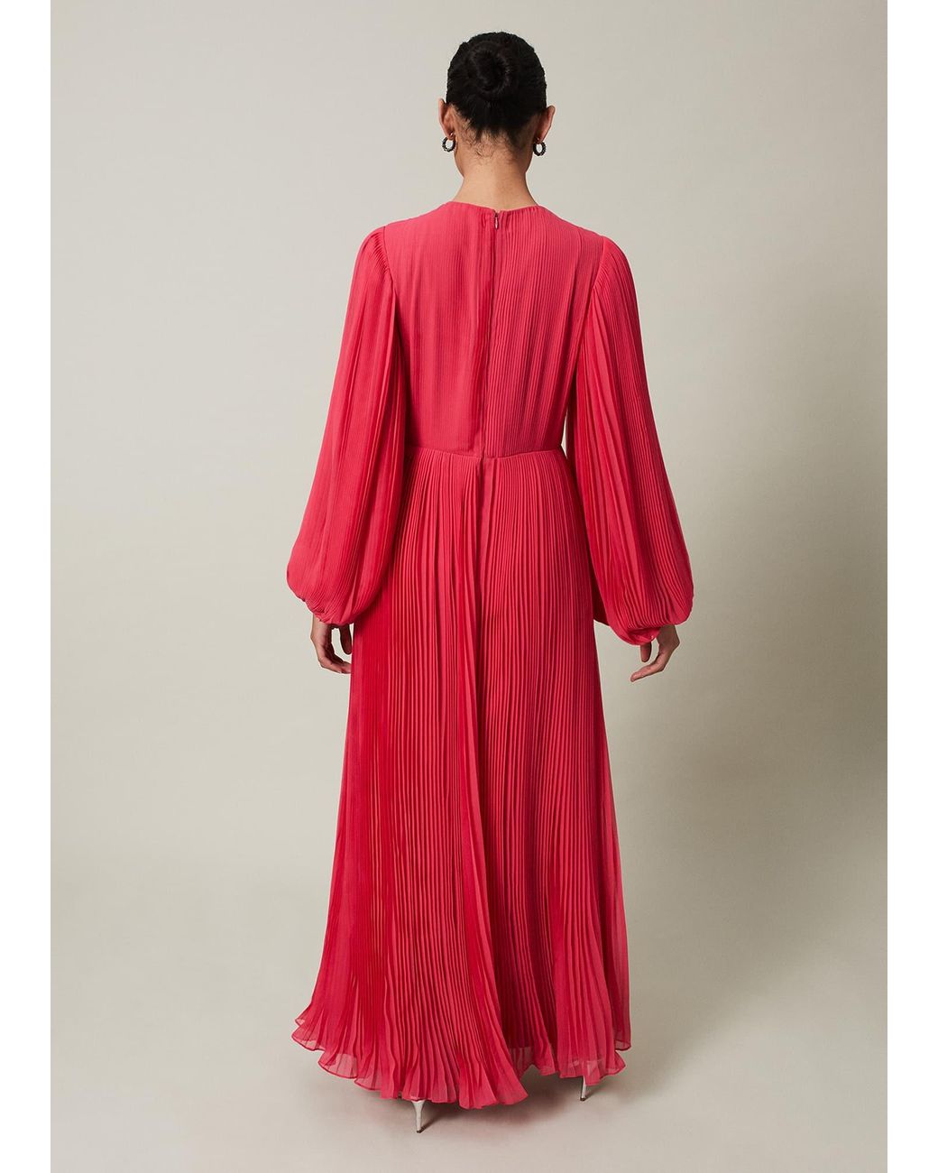 Phase Eight Red Lillian Pleated Wrap Maxi Dress