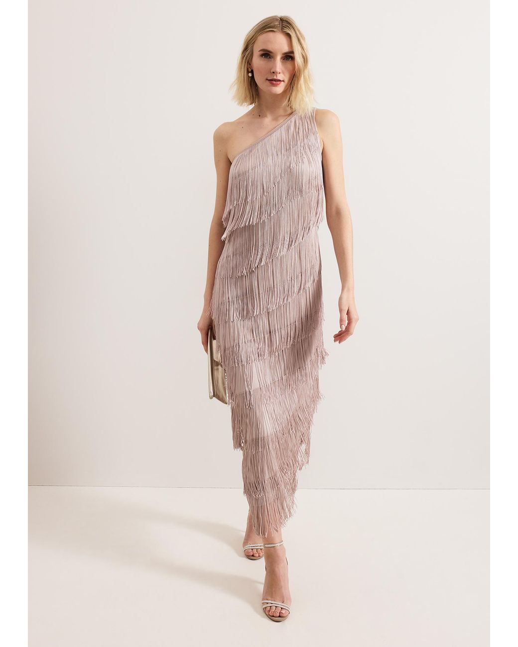 Phase Eight Natural Amity Fringe Maxi Dress