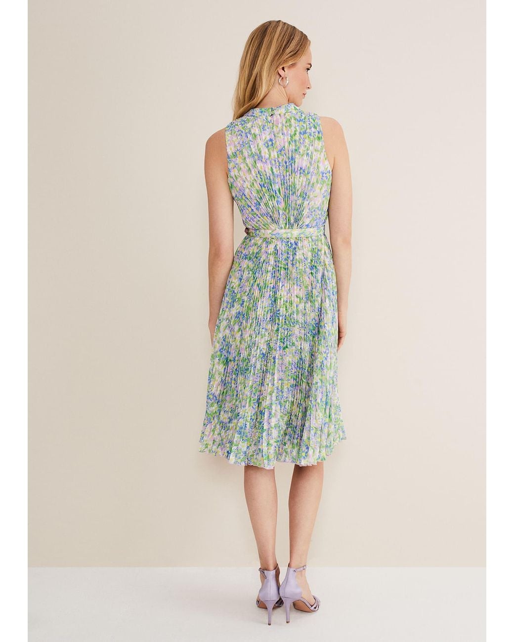 Phase Eight Multicolor Simara Daisy Pleated Midi Dress