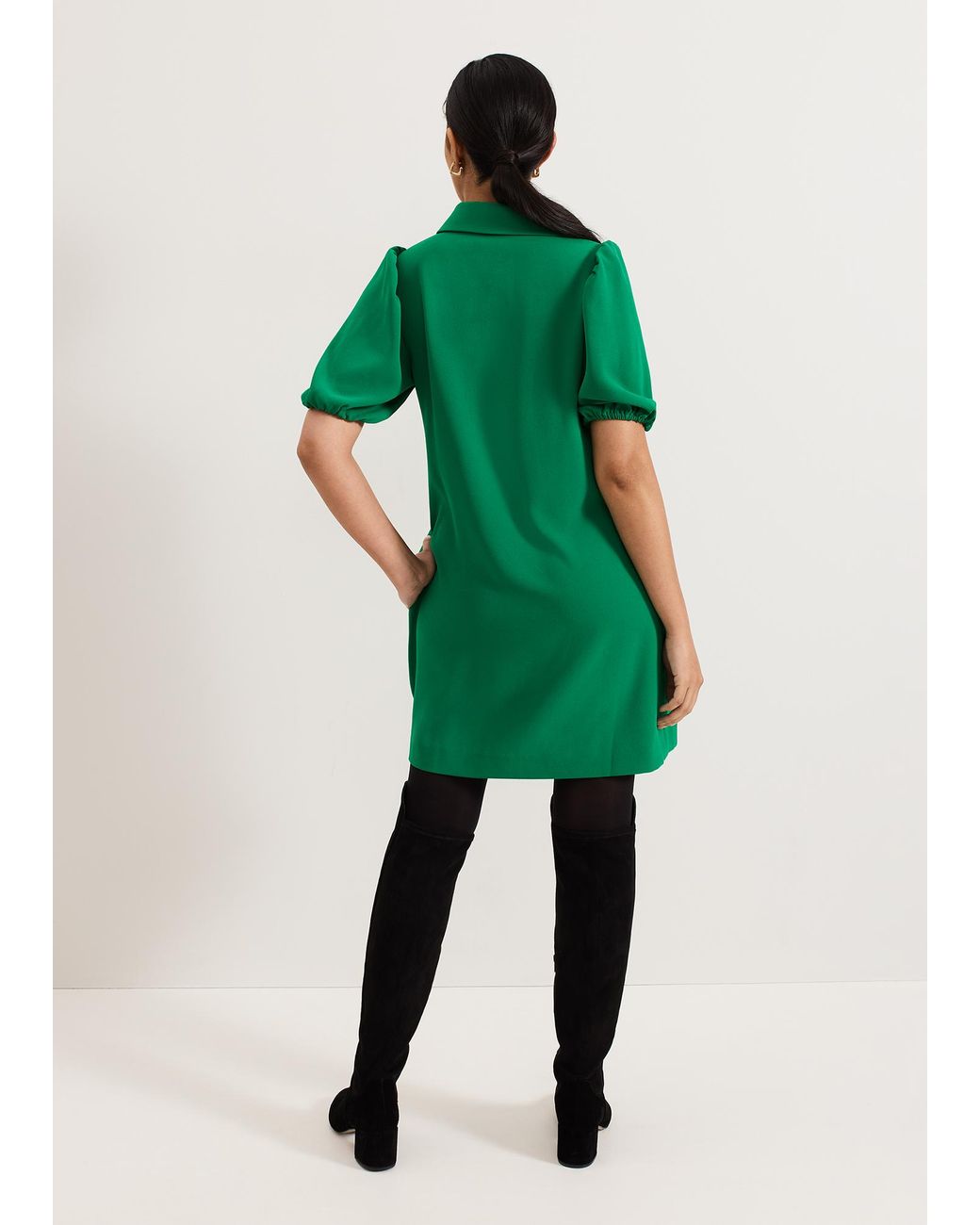 Phase Eight Green Petite Candice Scallop Dress