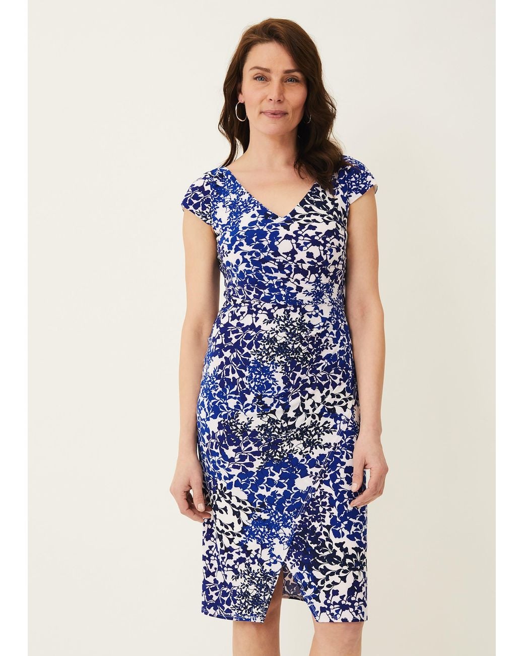 Phase Eight Blue Arielle Contrast Print Jersey Dress