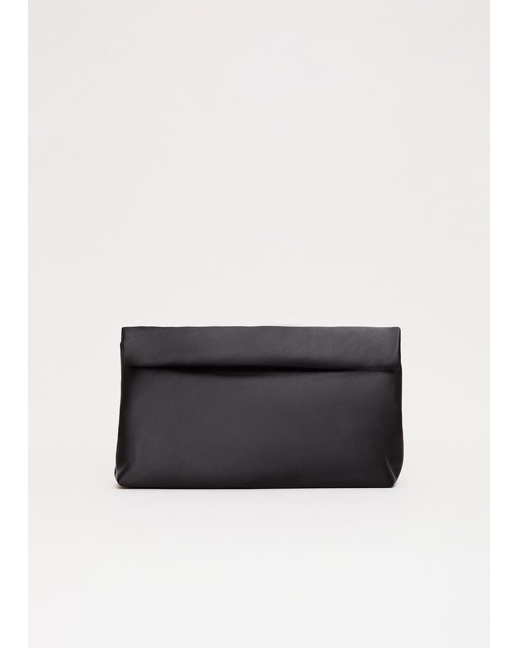 Phase Eight Black Satin Rollover Clutch