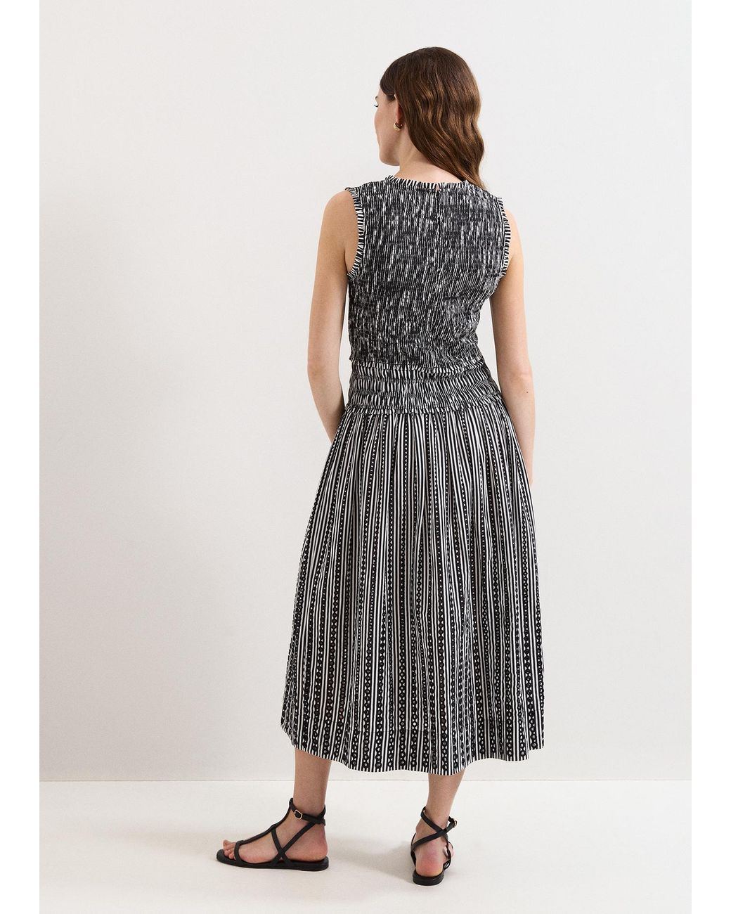Phase Eight Gray Chiara Stripe Dress