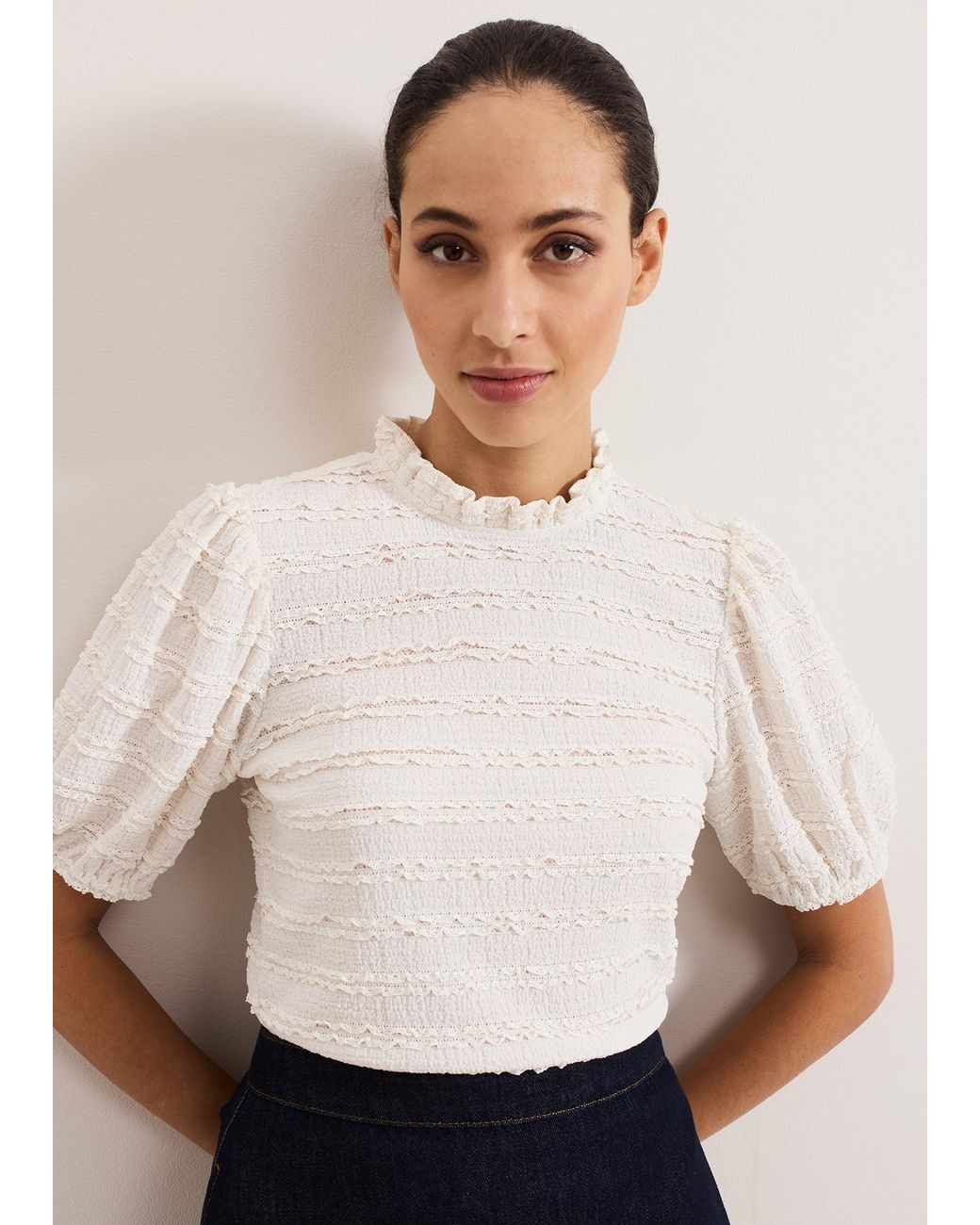 Phase Eight White Samiha Lace Top