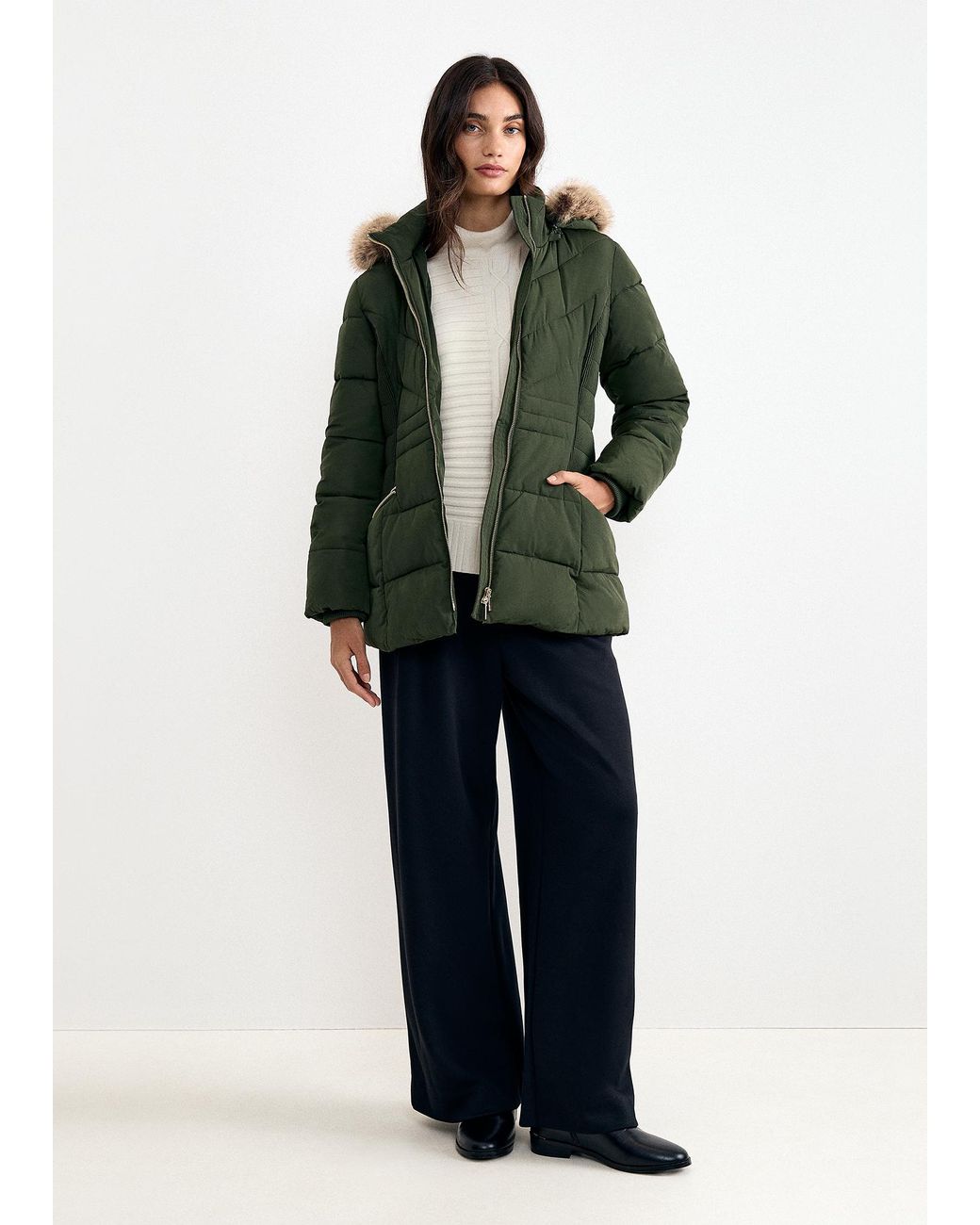 Phase Eight Blue Amber Shower Proof Short Puffer Coat