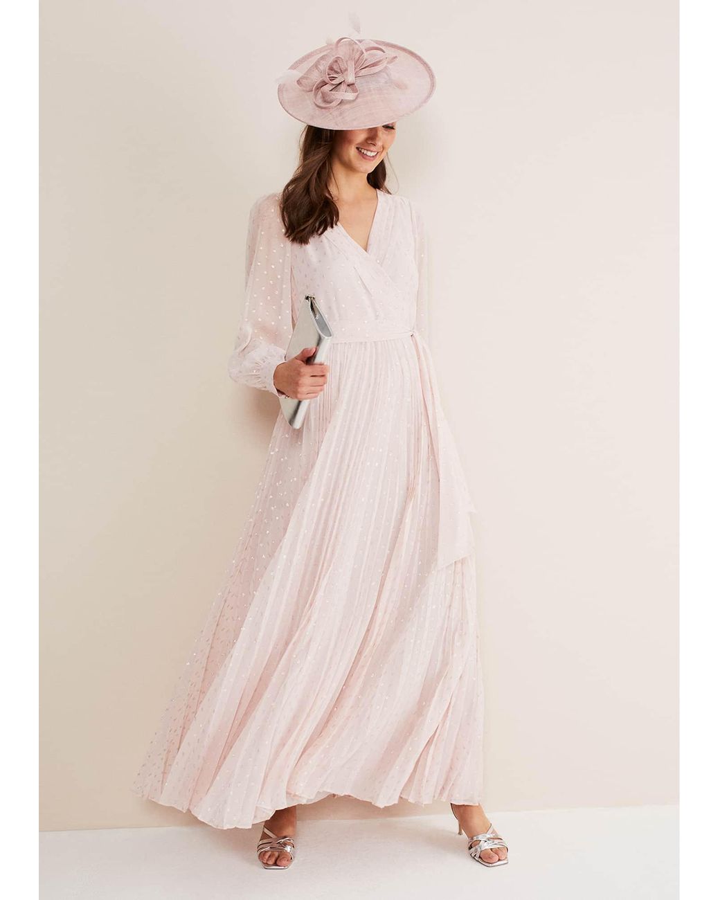 Phase Eight Pink Carmen Fil Coupe Maxi Dress