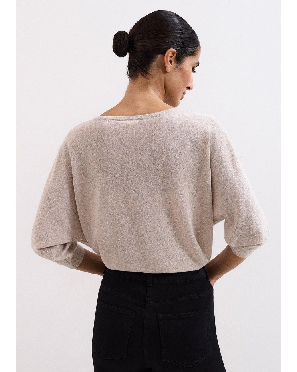 Phase Eight White Sequin Cristine Knit Jumper