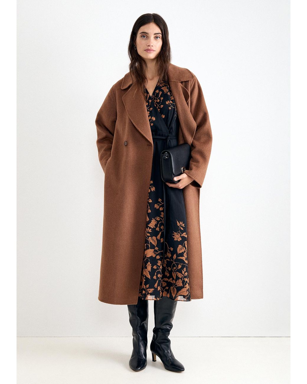 Phase Eight Brown Darcy Revere Collar Belted Coat