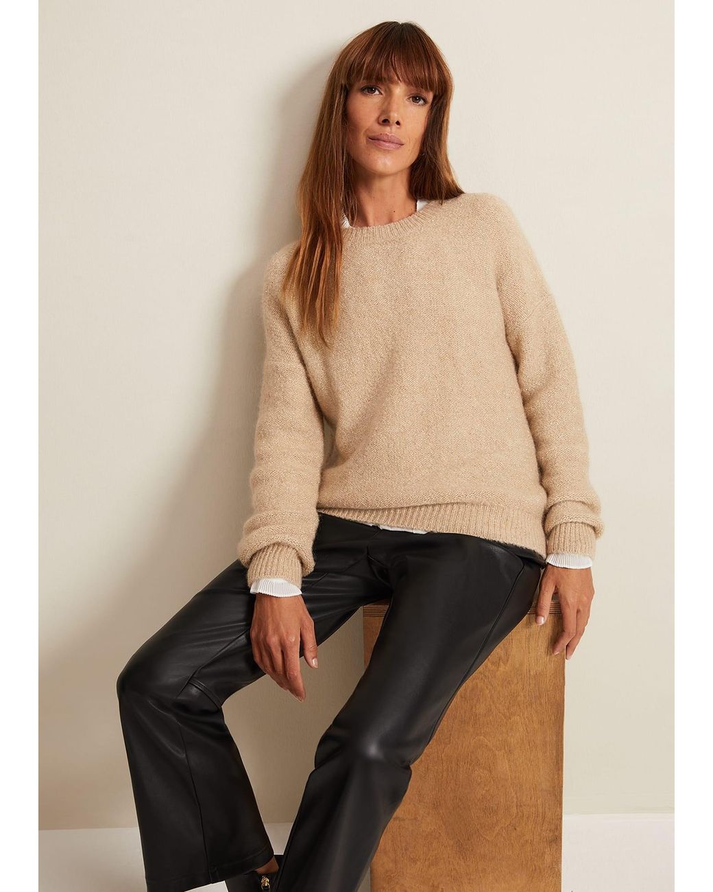 Phase Eight Natural Oakley Sequin Mohair Jumper
