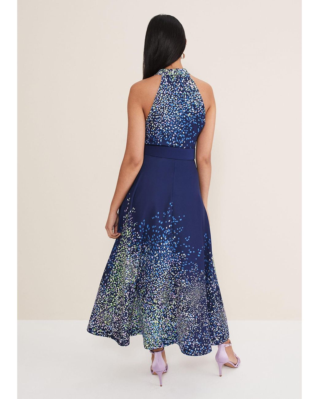 Phase Eight Blue Petite Clea Ditsy Midi Dress