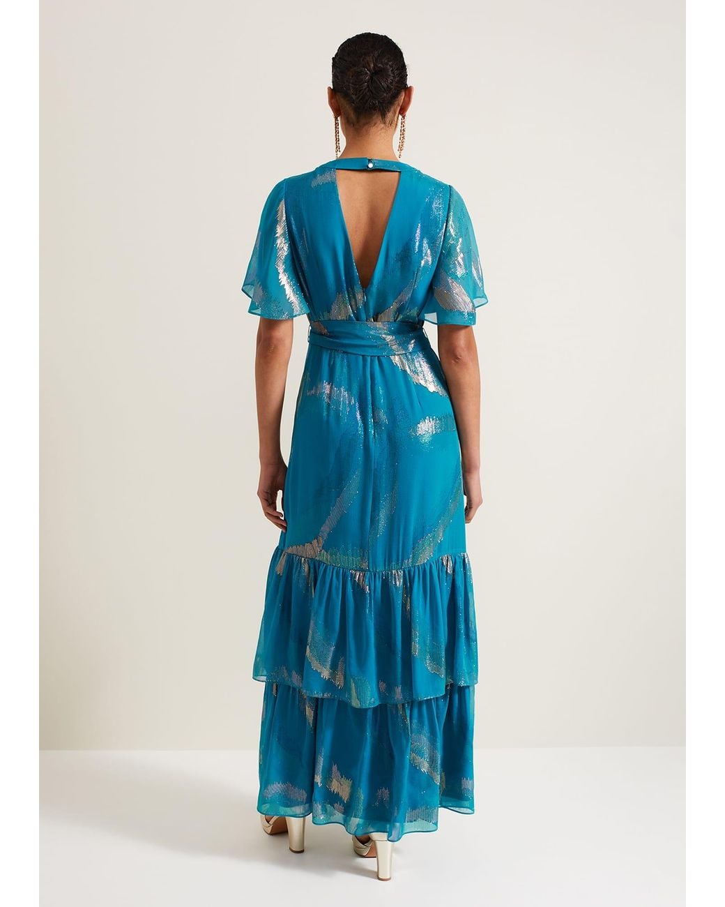 Phase Eight Blue Charissa Silk Maxi Dress