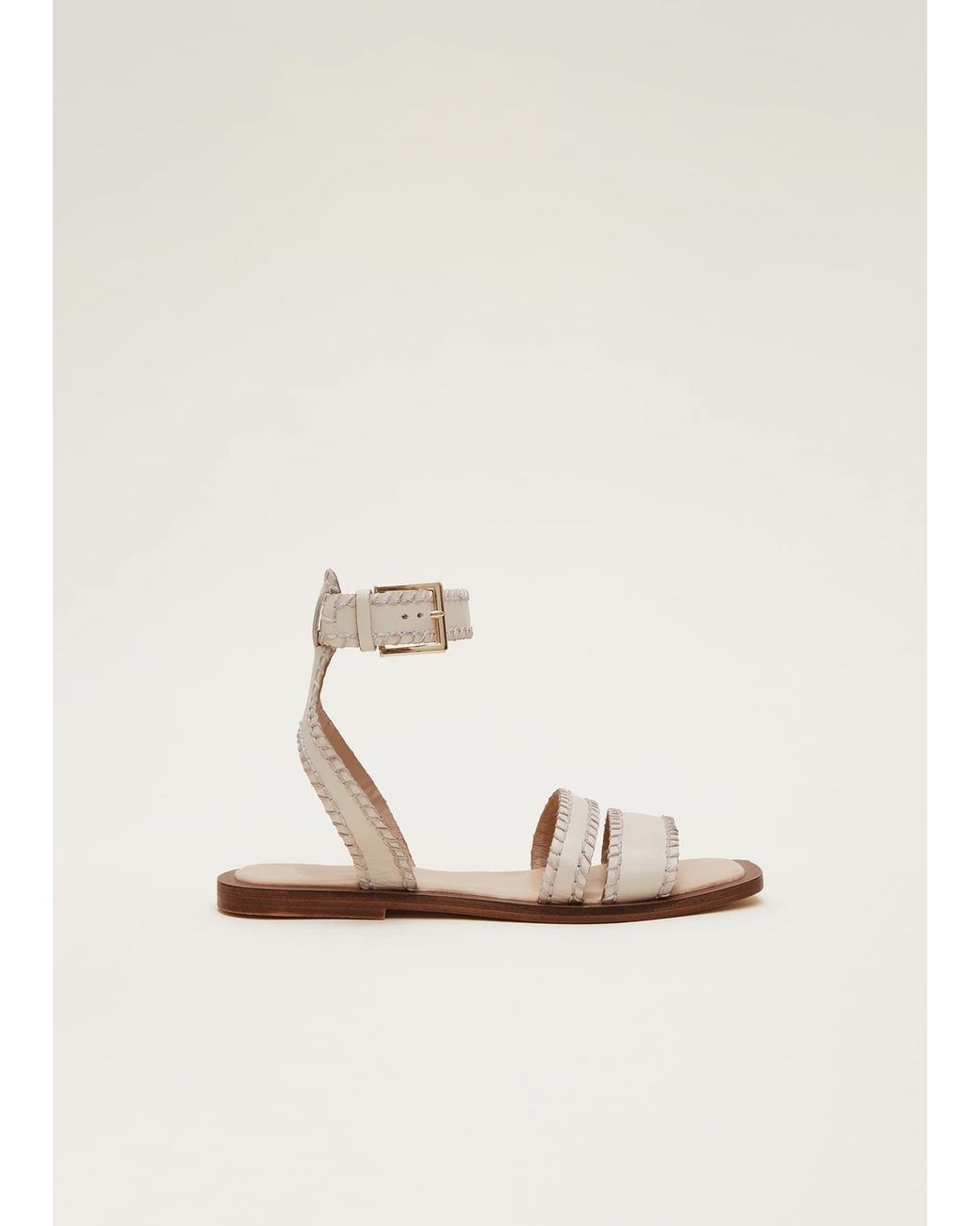 Phase Eight Natural Leather Flat Sandals