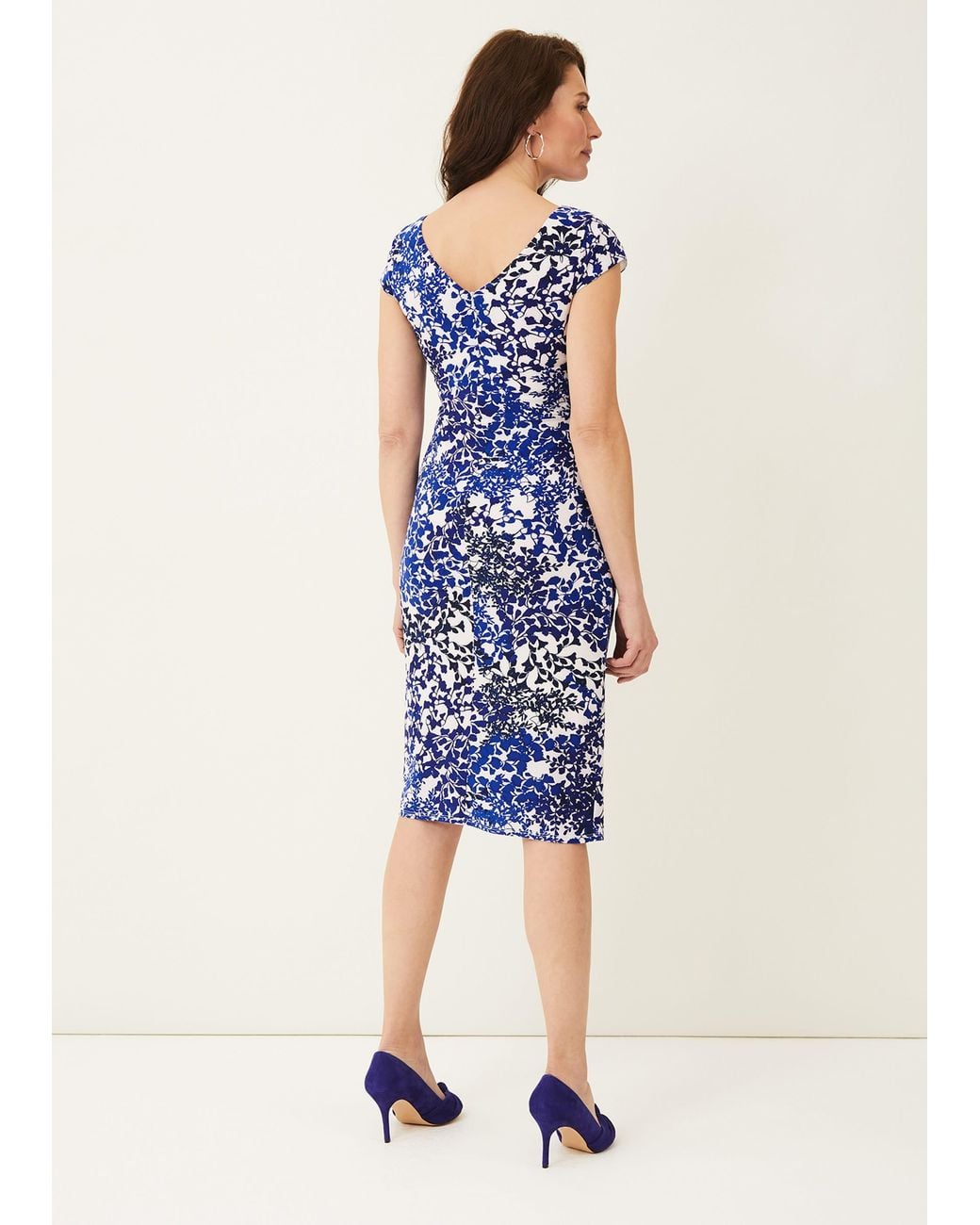 Phase Eight Blue Arielle Contrast Print Jersey Dress