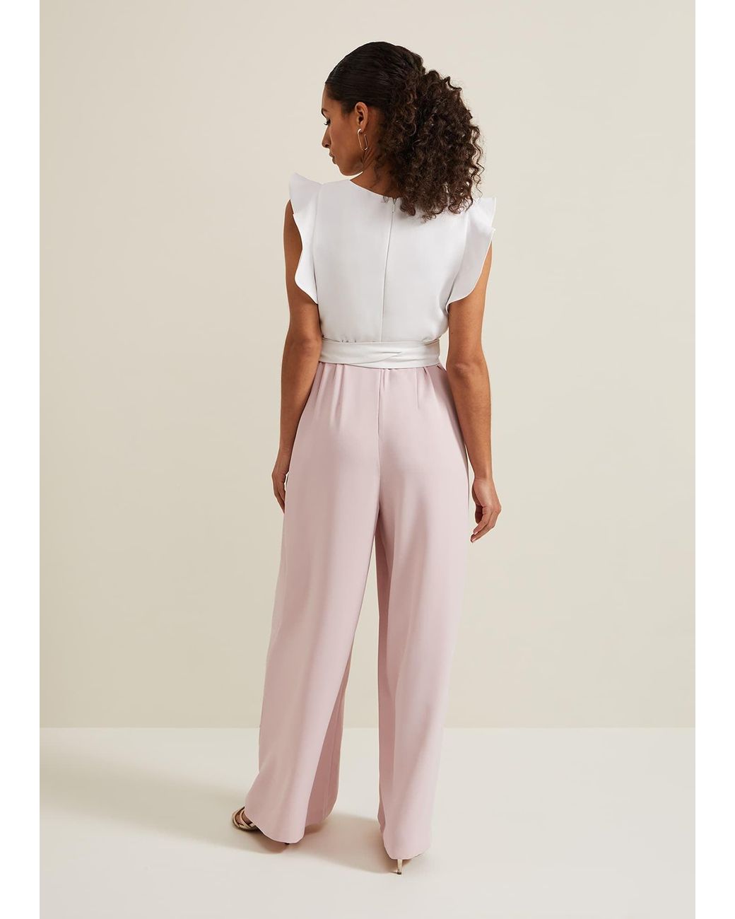 Phase Eight Pink Petite Ayla Ruffle Jumpsuit